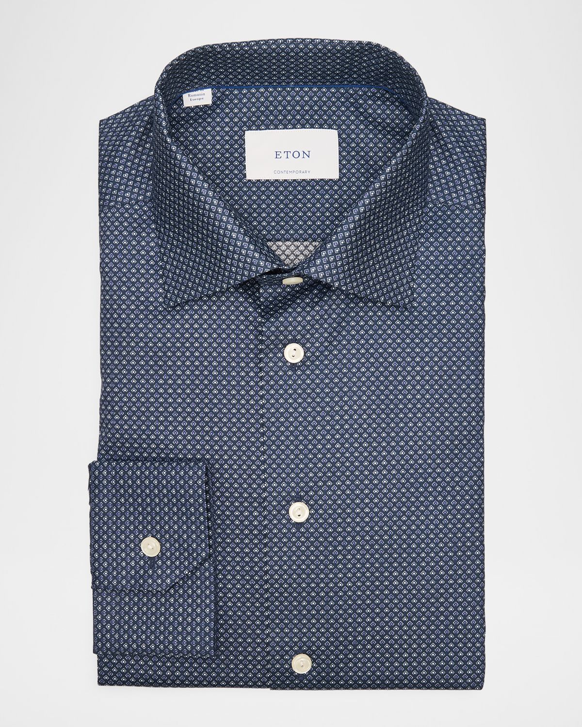 Eton Men 's Contemporary Fit Geometric Twill Dress Shirt