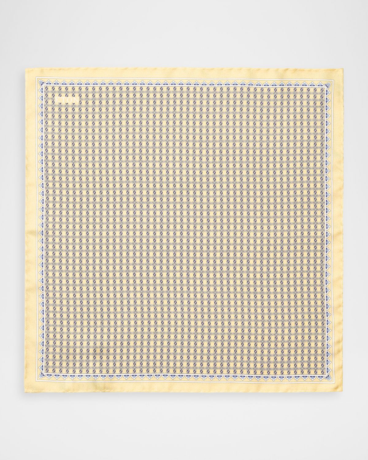 Eton Men 's Geometric Link-Print Silk Pocket Square