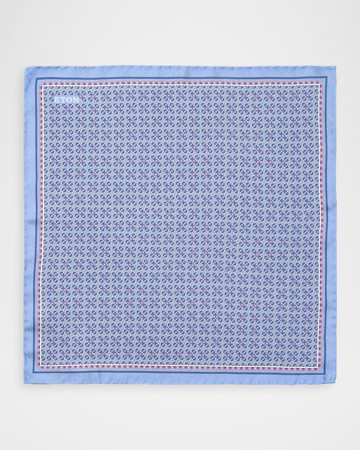 Eton Men 's Rolo Chain-Print Silk Pocket Square