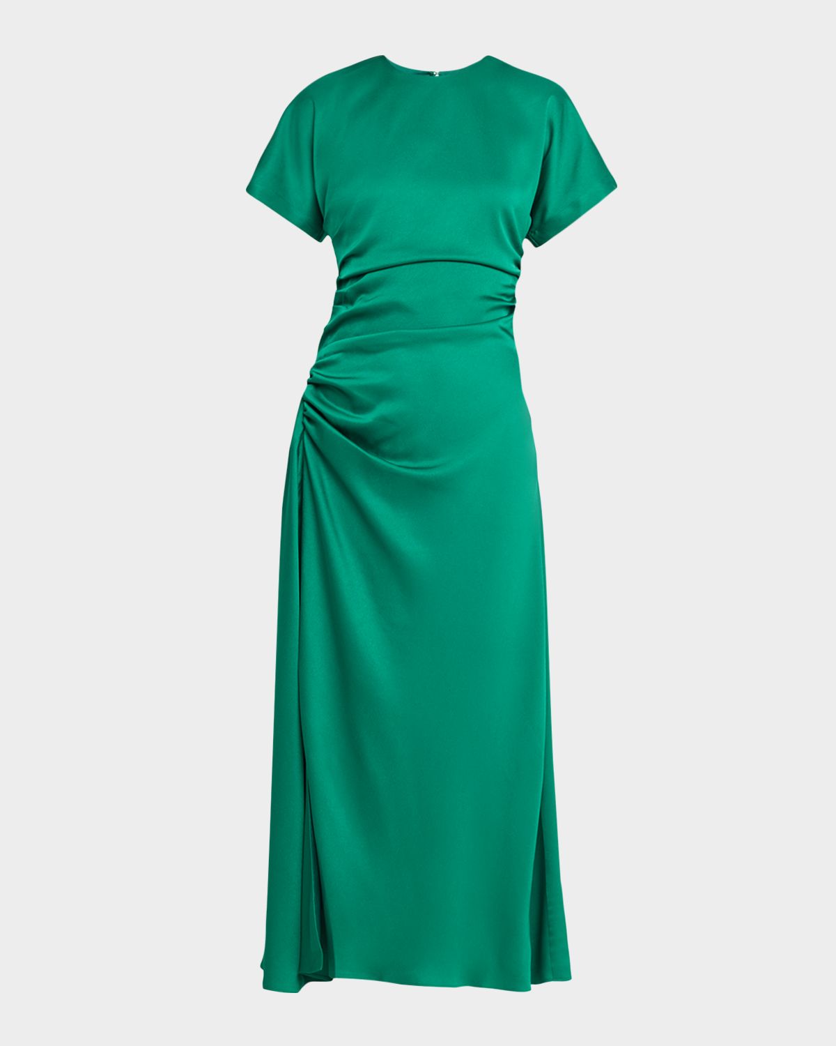 SIMKHAI Marabella Ruched Satin Midi Dress