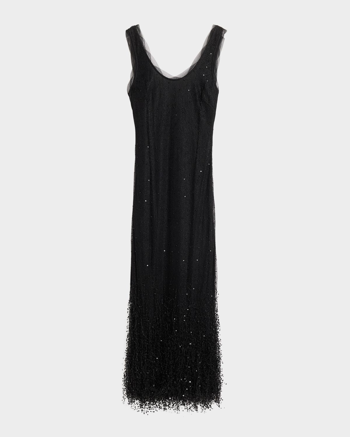 SIMKHAI Irisa Beaded Fringe Lace Midi Dress | Thumbnail 6