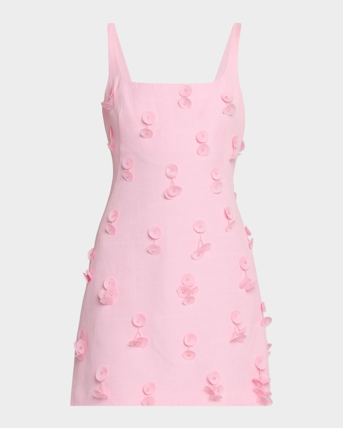 SIMKHAI Petal Applique Square-Neck Mini Dress
