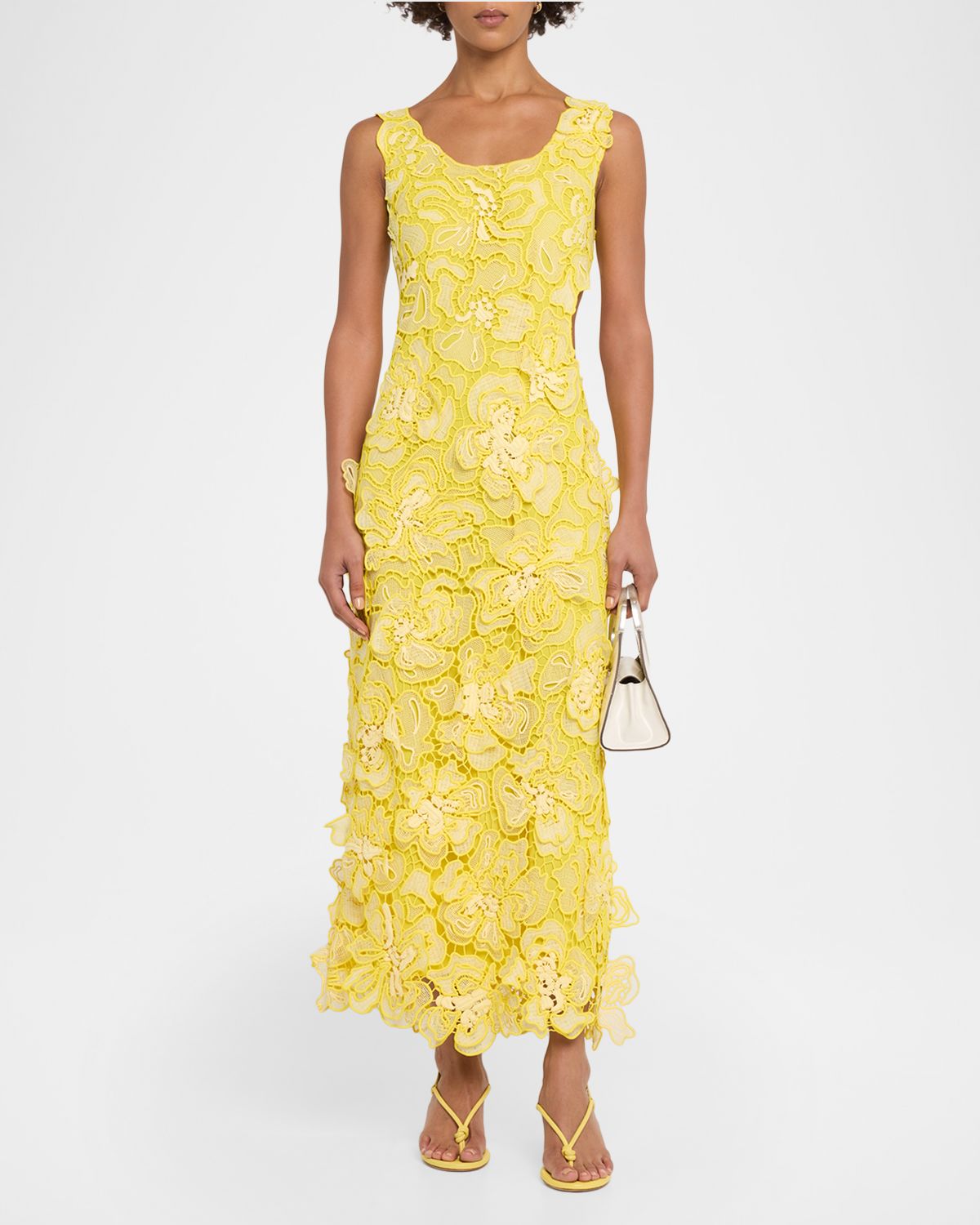 SIMKHAI Corinna Cutout Floral Lace Midi Dress