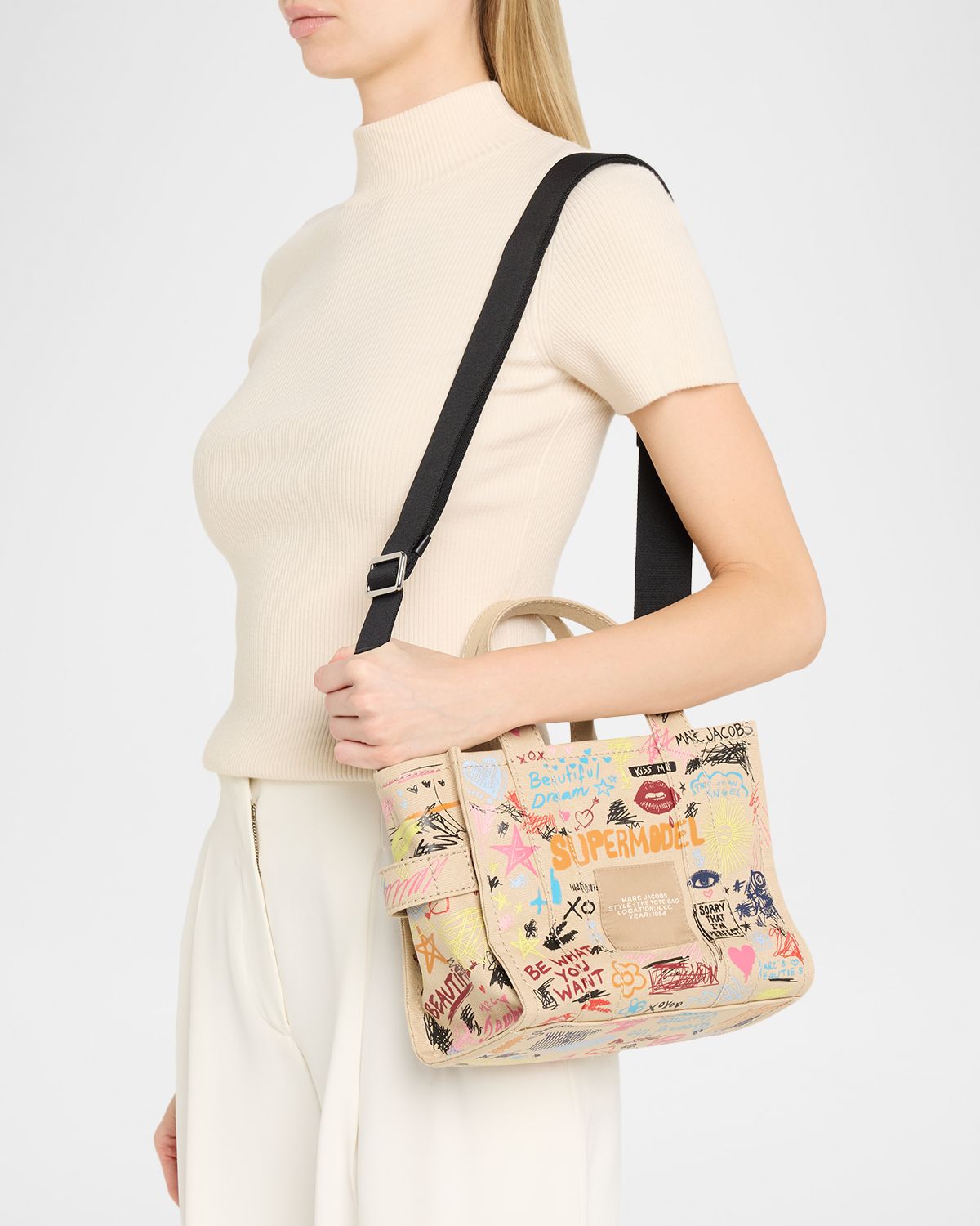 Marc Jacobs The Punk Scribble Canvas Small Tote Bag