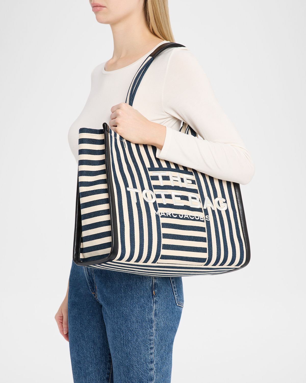 Marc Jacobs The Striped Canvas Large Tote Bag