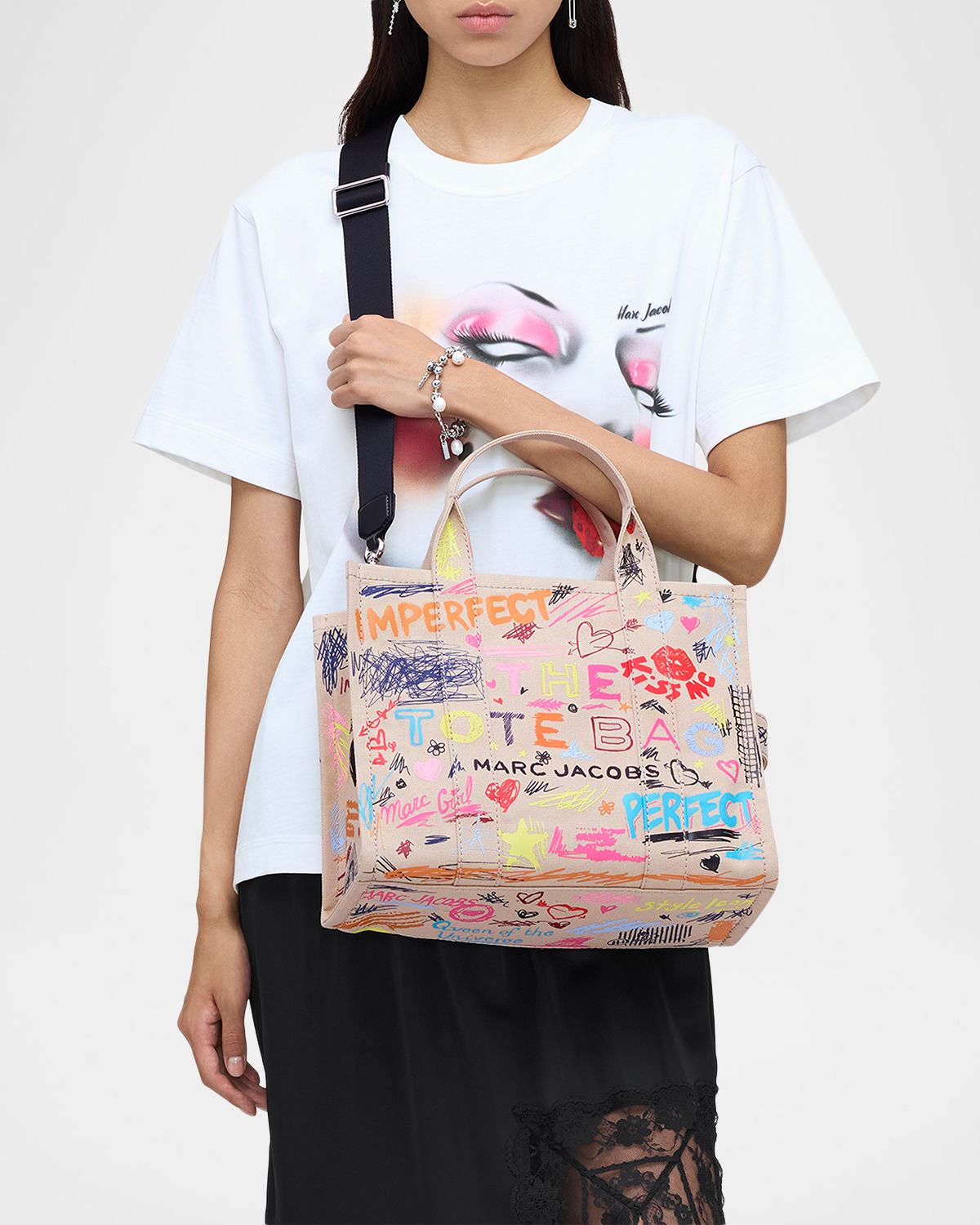 Marc Jacobs The Punk Scribble Canvas Medium Tote Bag