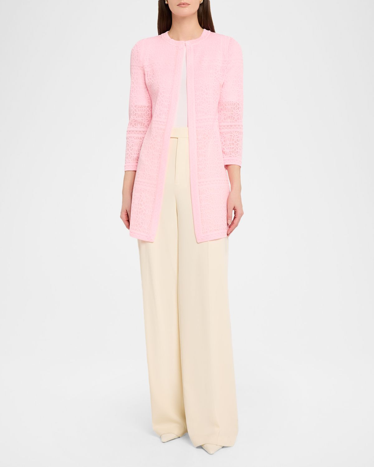 Misook Heritage 3/4-Sleeve Lace Knit Jacket