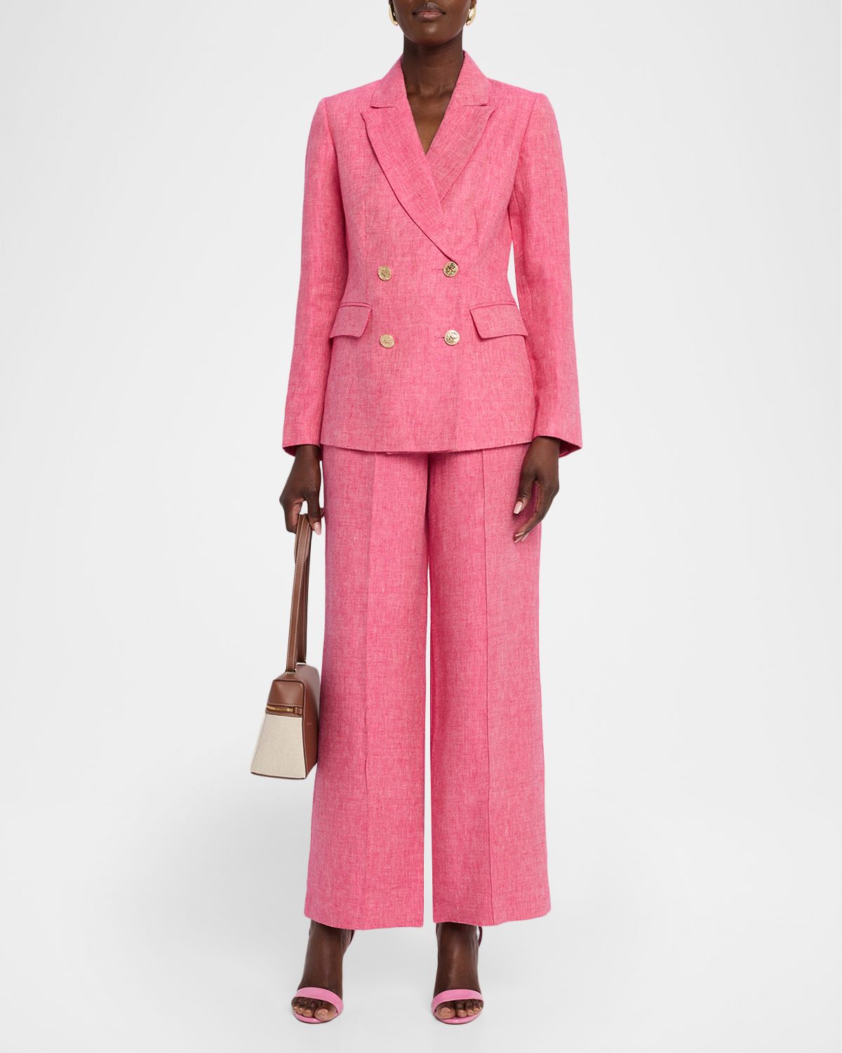 Elie Tahari The Kenna Wide-Leg Linen Trousers