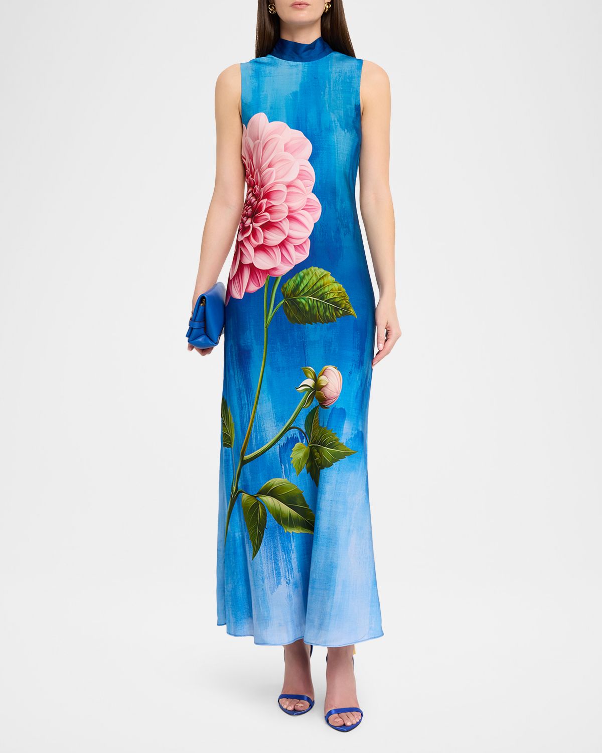 Elie Tahari The Sonja Garden Ombré Floral-Print Maxi Dress