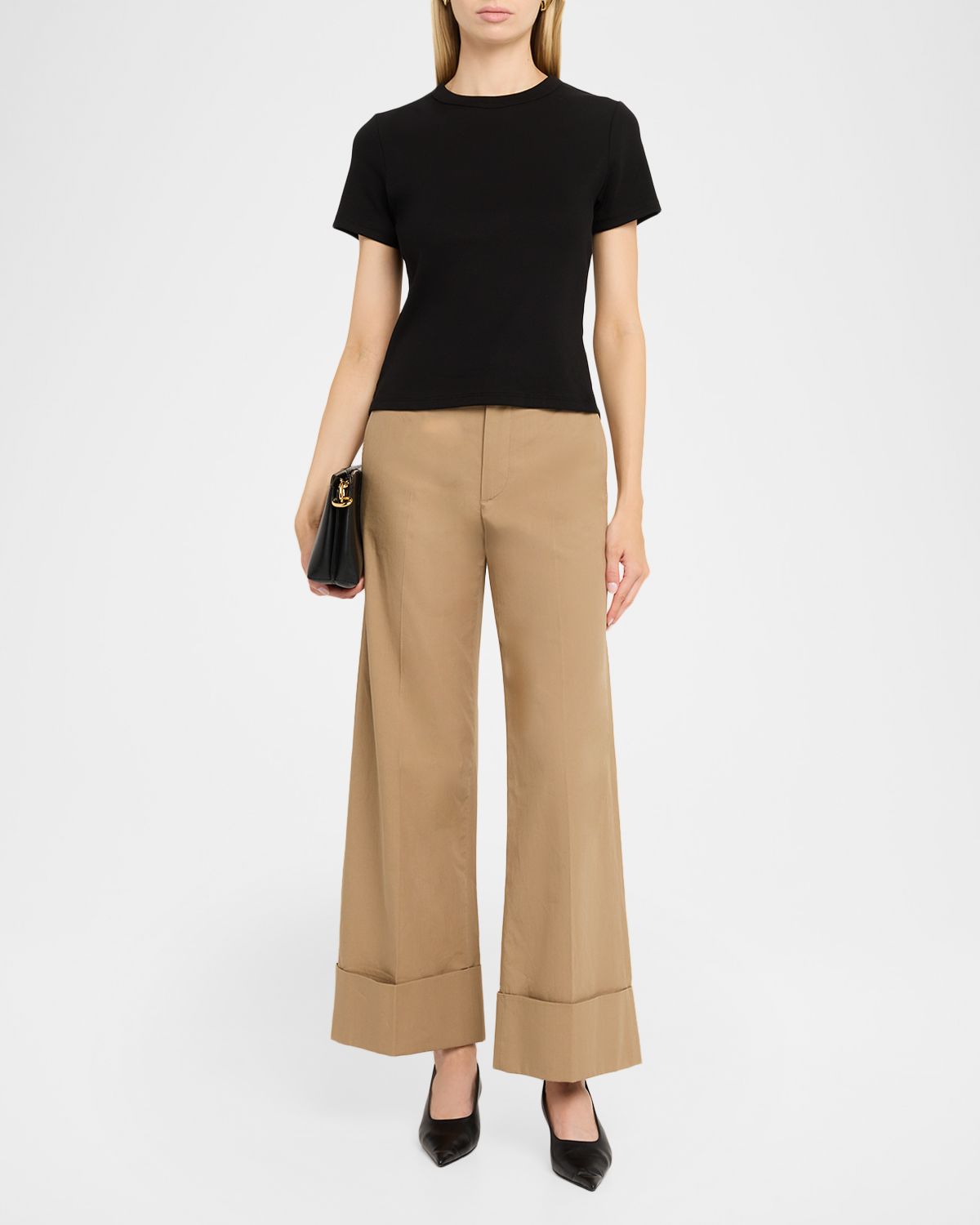 FRAME The Cuffed Slim Palazzo Trousers - Women's Clothing