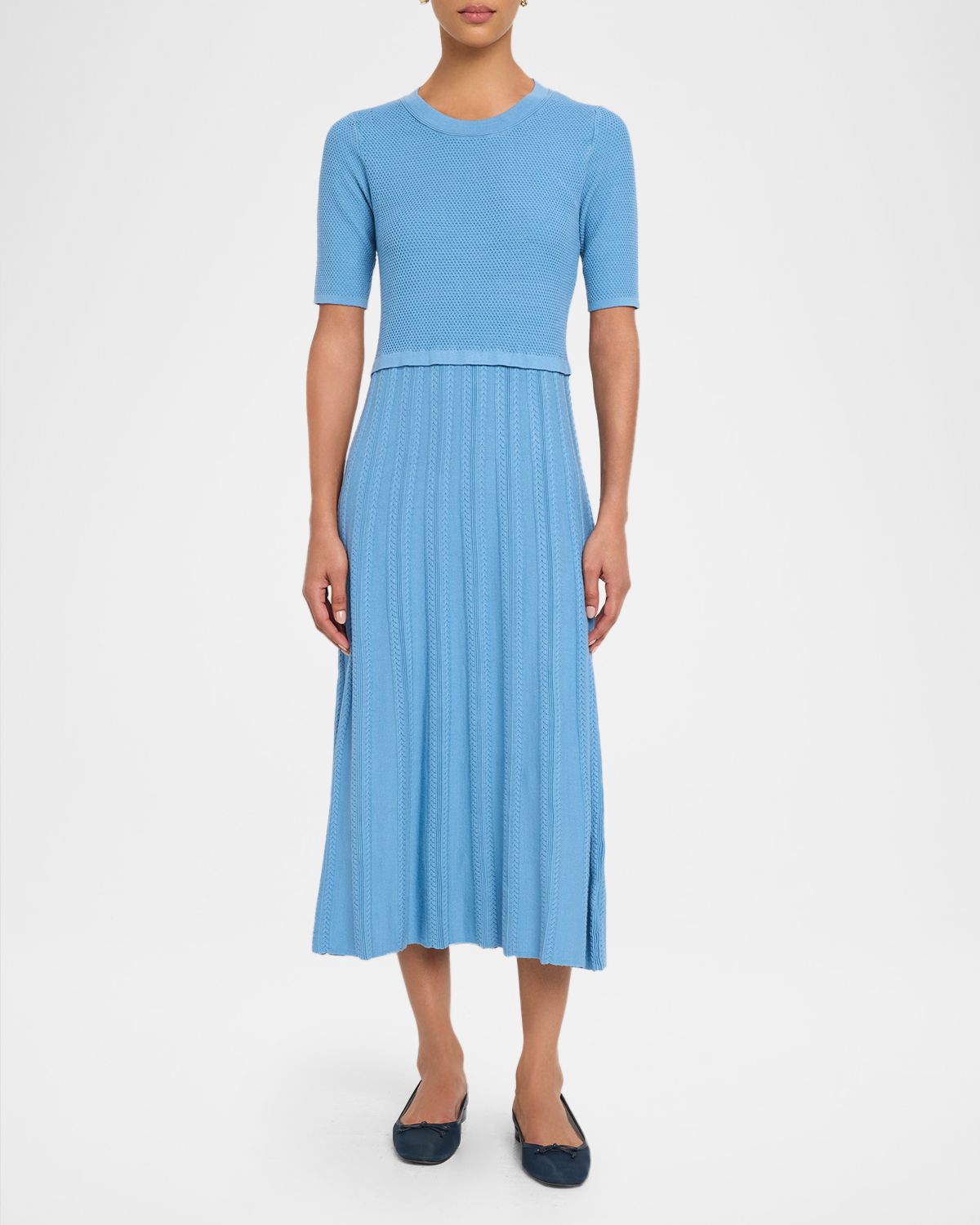 Elie Tahari The Vesper Cable-Knit Midi Sweater Dress