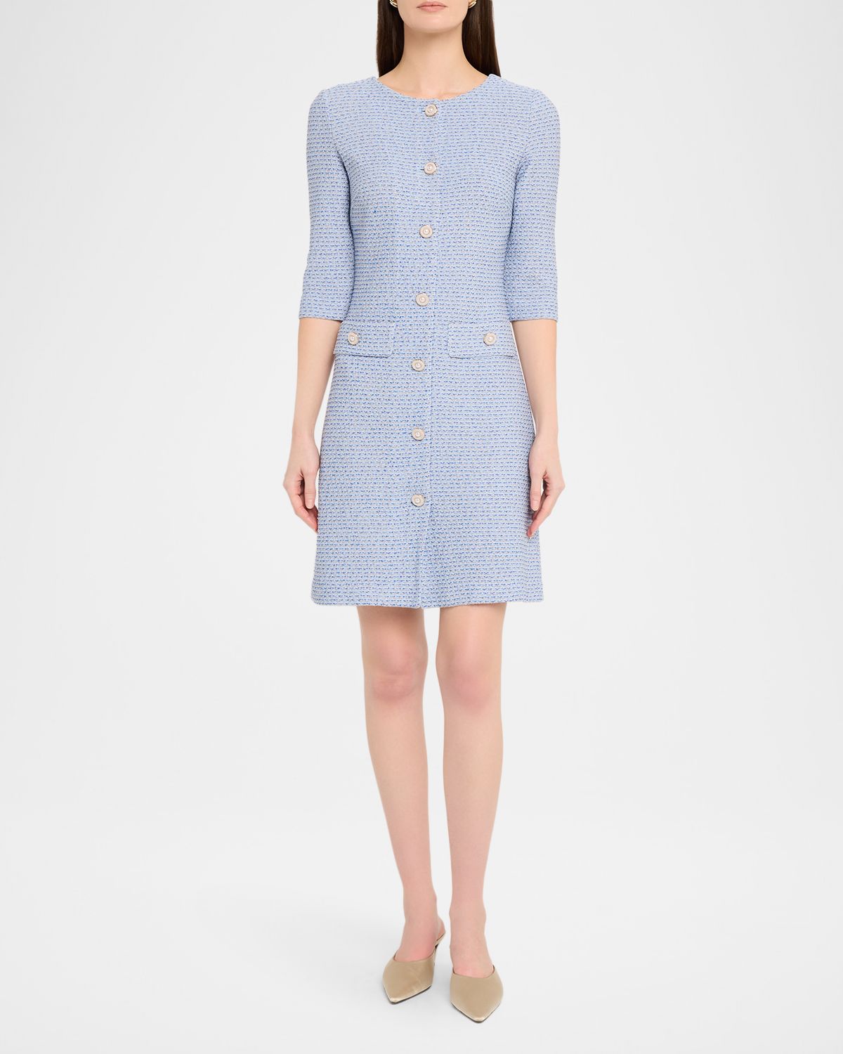 Misook Button-Down Knit Mini Dress | Thumbnail 5