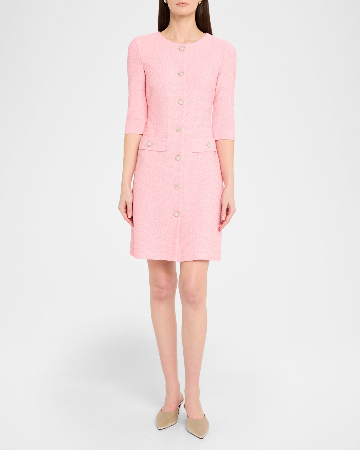 Misook Button-Down Knit Mini Dress