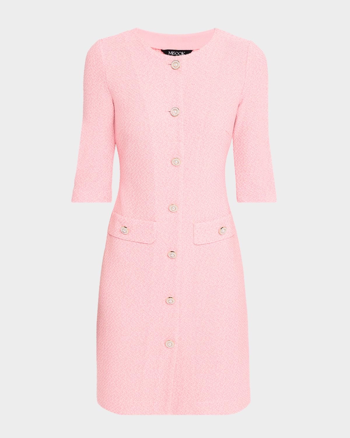 Misook Button-Down Knit Mini Dress