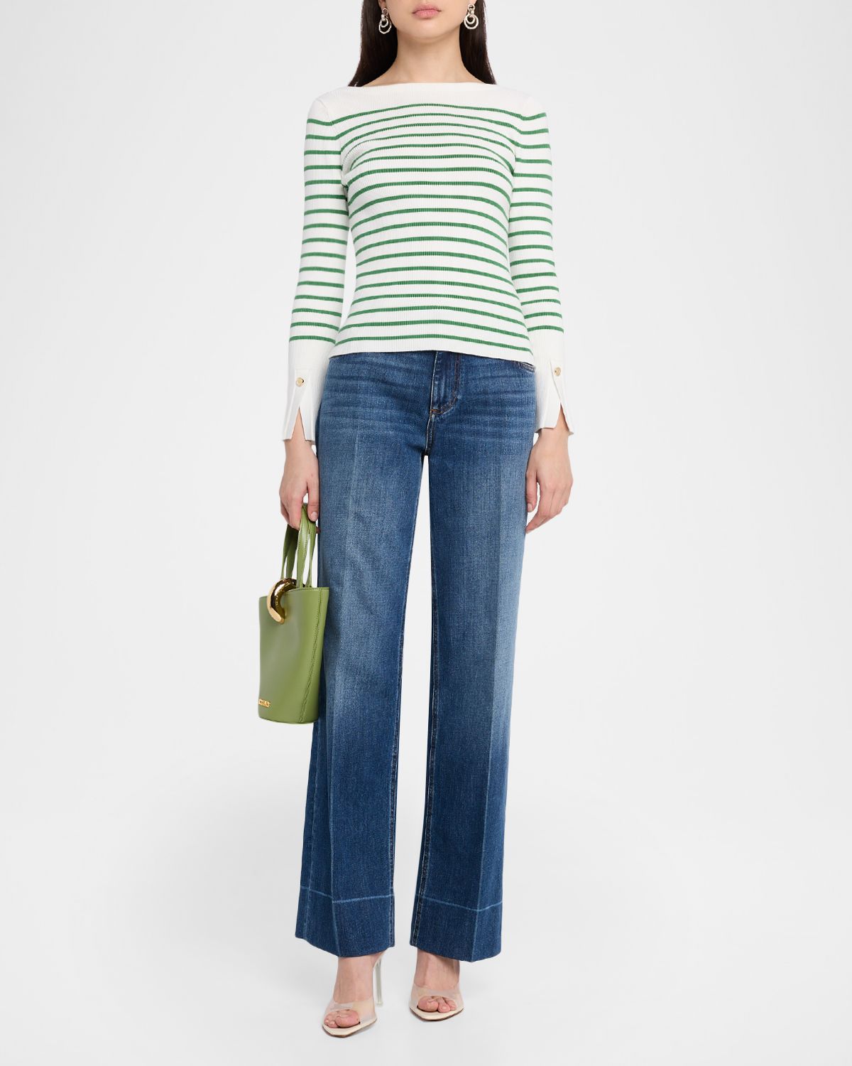 Elie Tahari Sula Striped Boatneck Sweater