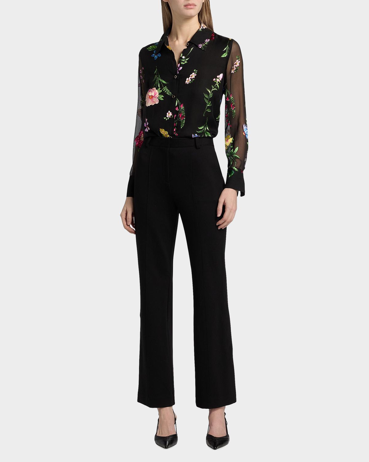 Elie Tahari The Janice Floral-Print Blouse