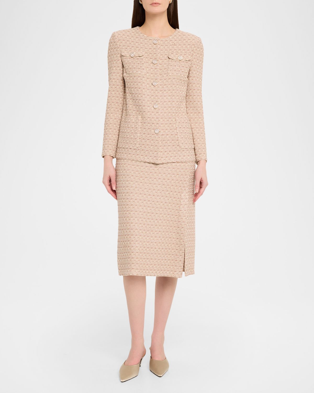 Misook Heritage Tonal Tweed Knit Jacket