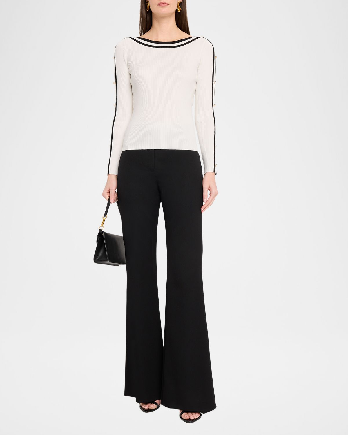 Elie Tahari The Abbie Bateau-Neck Rib Knit Sweater