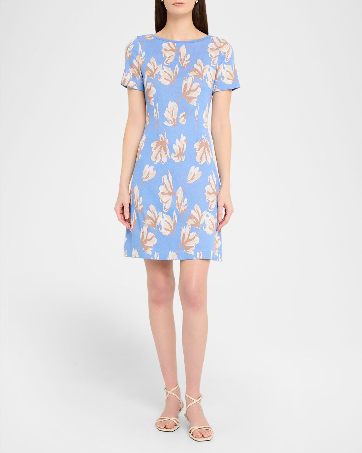 Misook Floral Jacquard Mini Dress