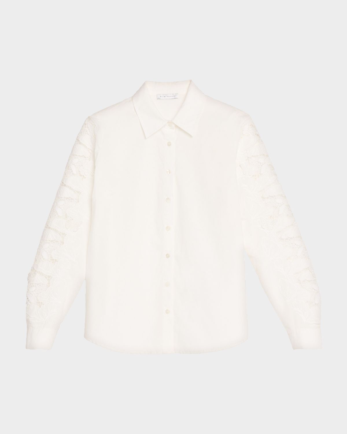 Elie Tahari The Dani Butterfly Lace-Sleeve Cotton Blouse | Thumbnail 6