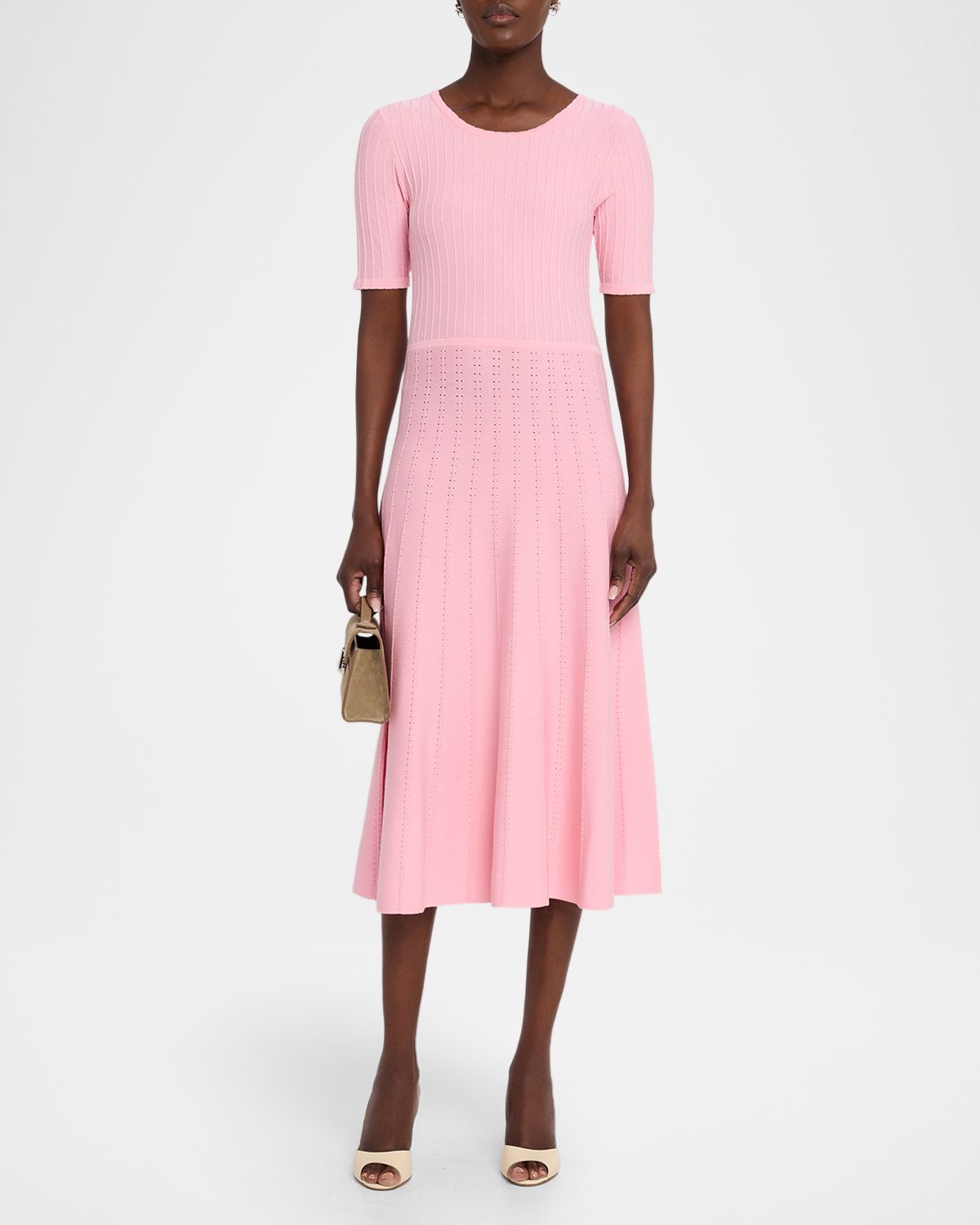 Elie Tahari The Carla Ribbed Knit Midi Sweater Dress