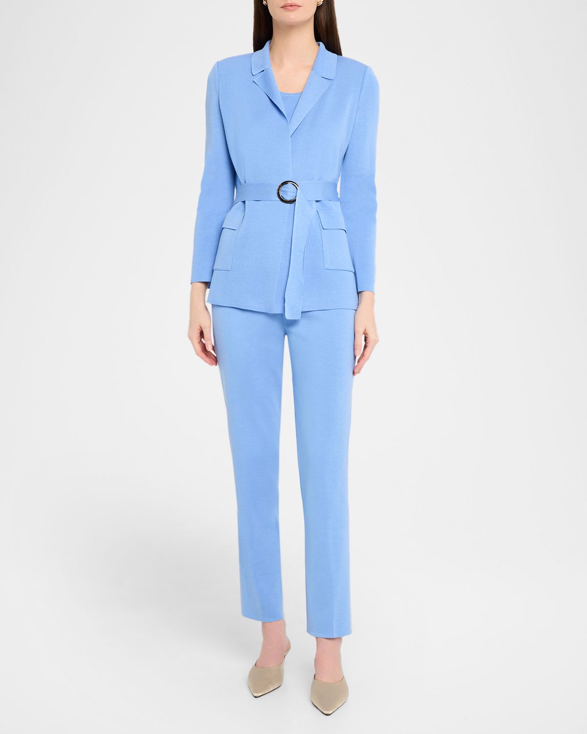 Misook Belted Wrap-Front Knit Jacket