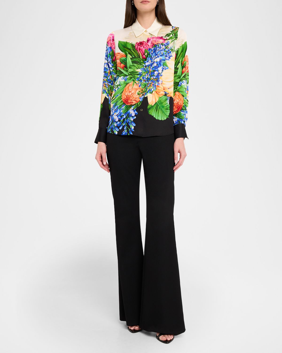Elie Tahari Madeline Spring Floral-Print Shirt
