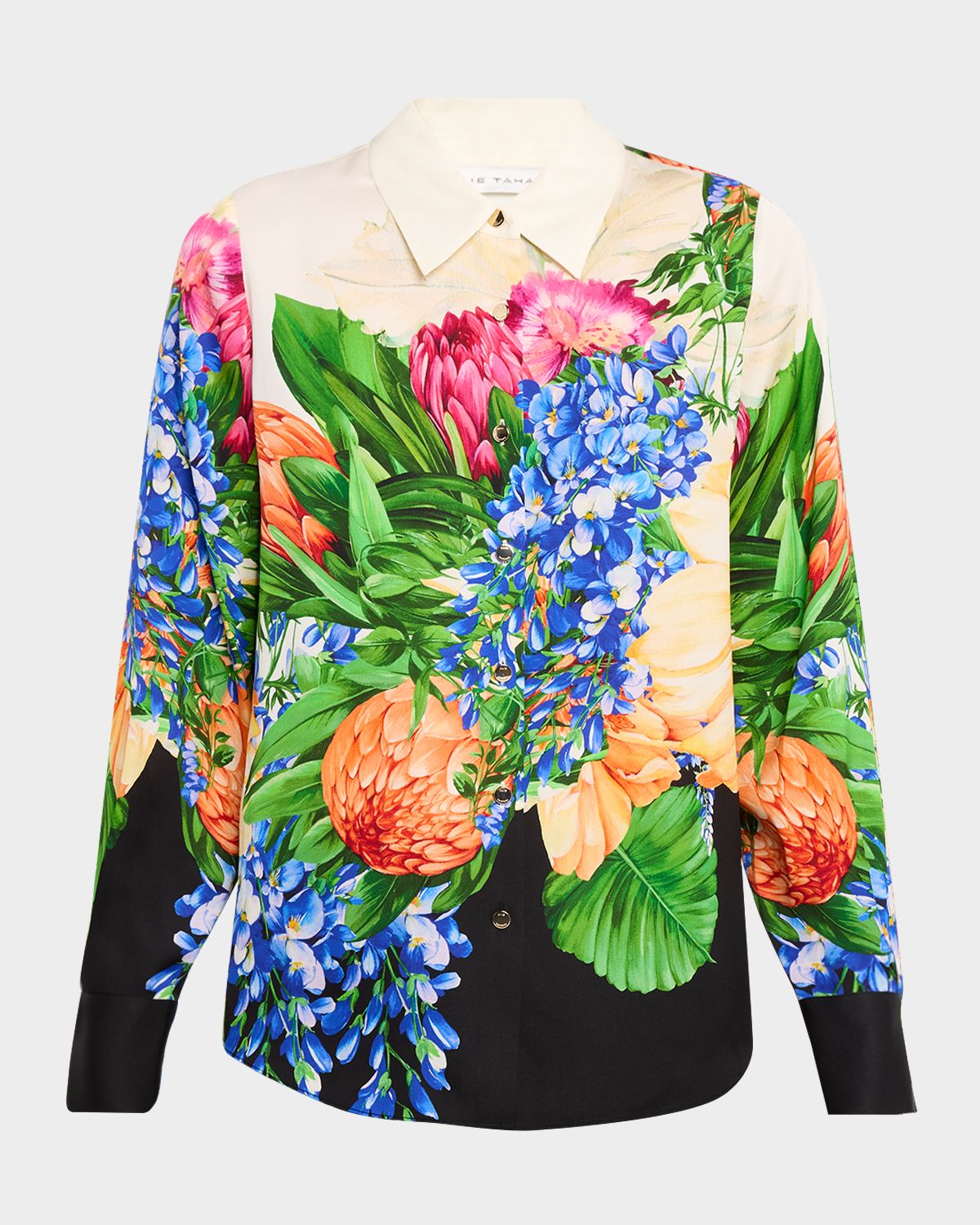 Elie Tahari Madeline Spring Floral-Print Shirt