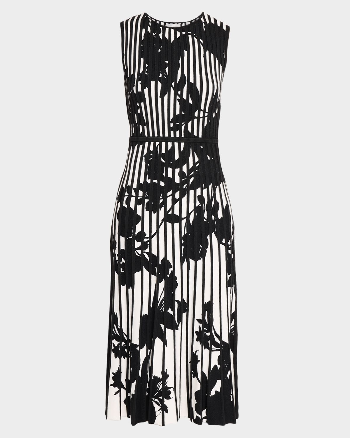 Elie Tahari Alma Floral Pleated Midi-Sweaterdress | Thumbnail 6
