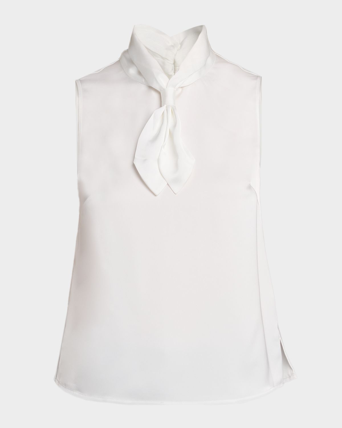 Misook Tie-Neck Sleeveless Crepe De Chine Blouse | Thumbnail 6 Misook Tie-Neck Sleeveless Crepe De Chine Blouse | Thumbnail 6