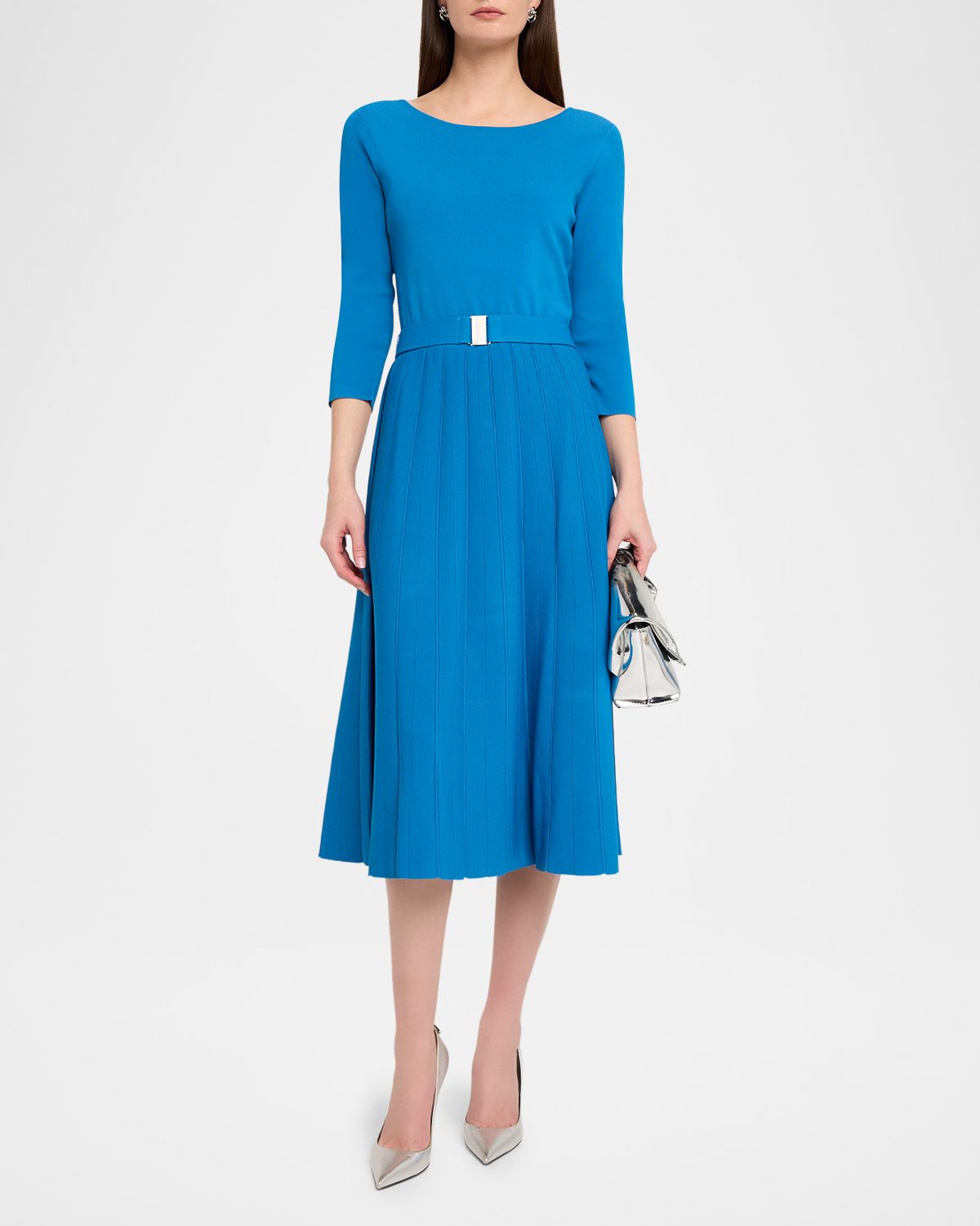 Elie Tahari The Sumner Belted Midi Sweater Dress