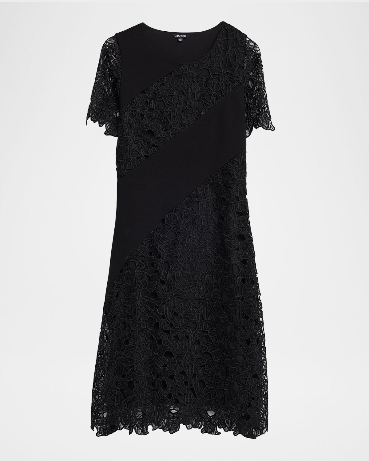 Misook A-Line Floral Lace Midi Dress