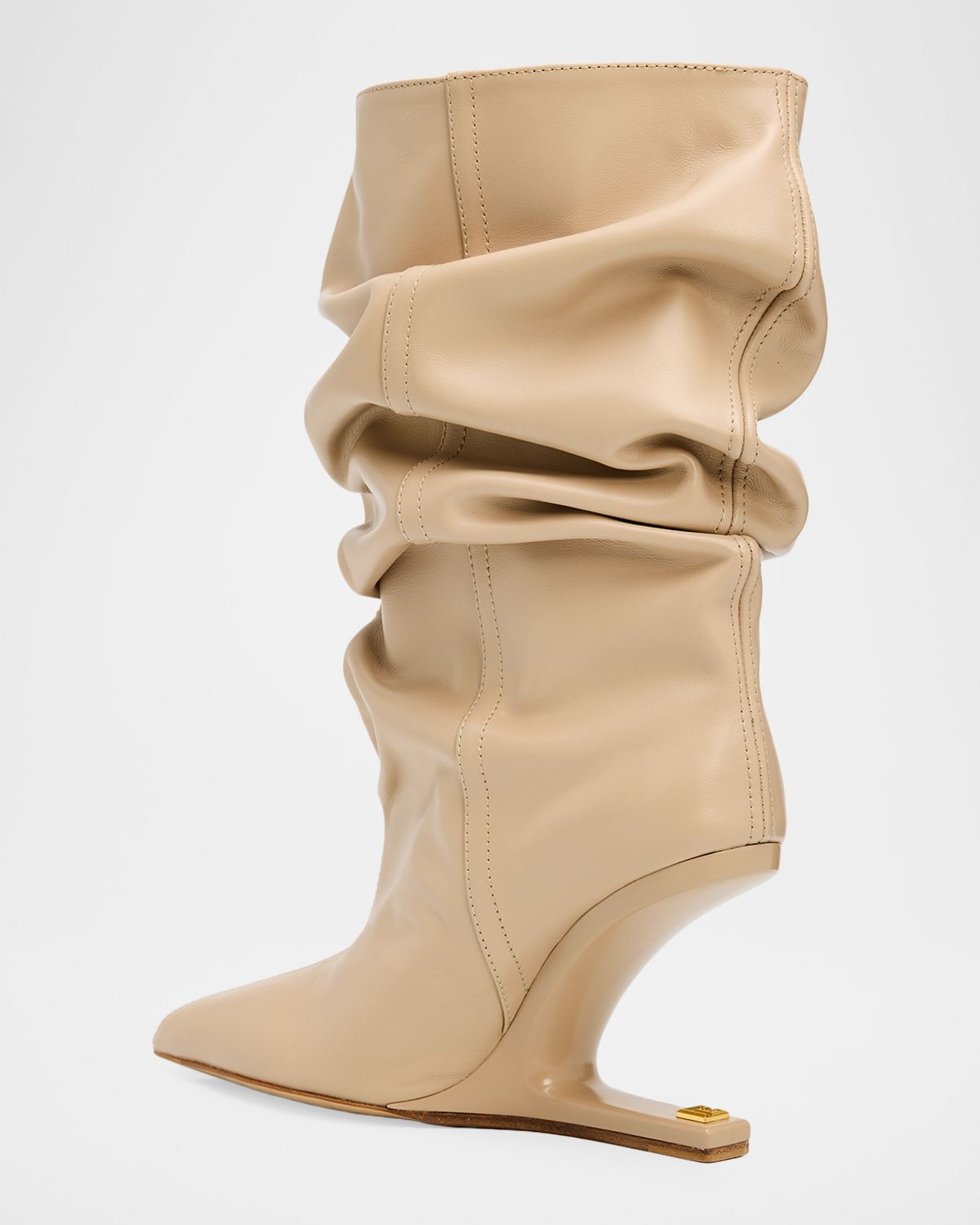Balmain No Wedge Smooth Leather Ankle Boots