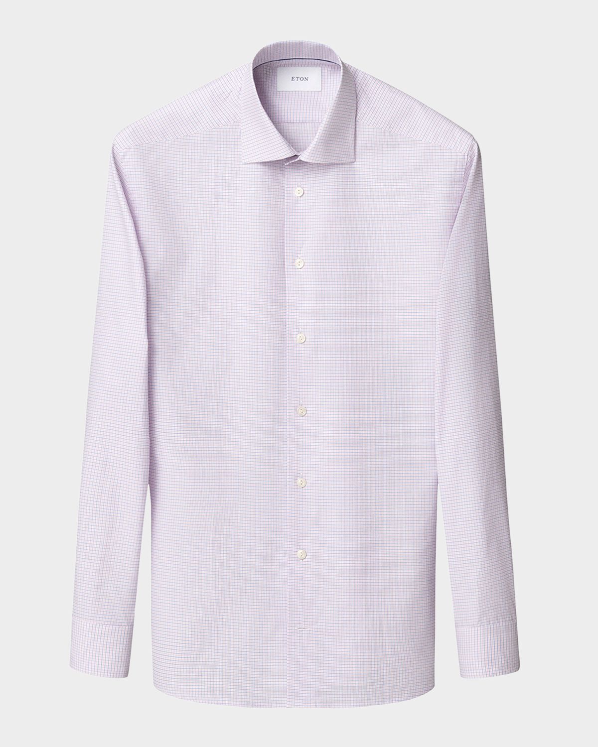 Eton Men 's Contemporary Fit Micro-Check Twill Dress Shirt