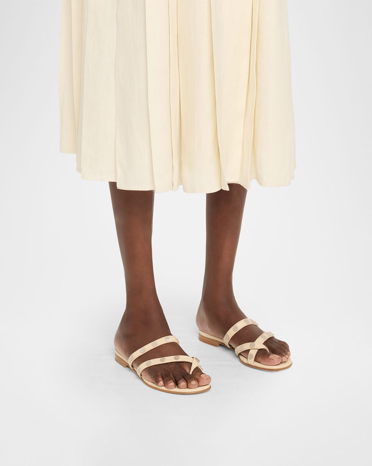 Manolo Blahnik Irafli Leather Thong Sandals