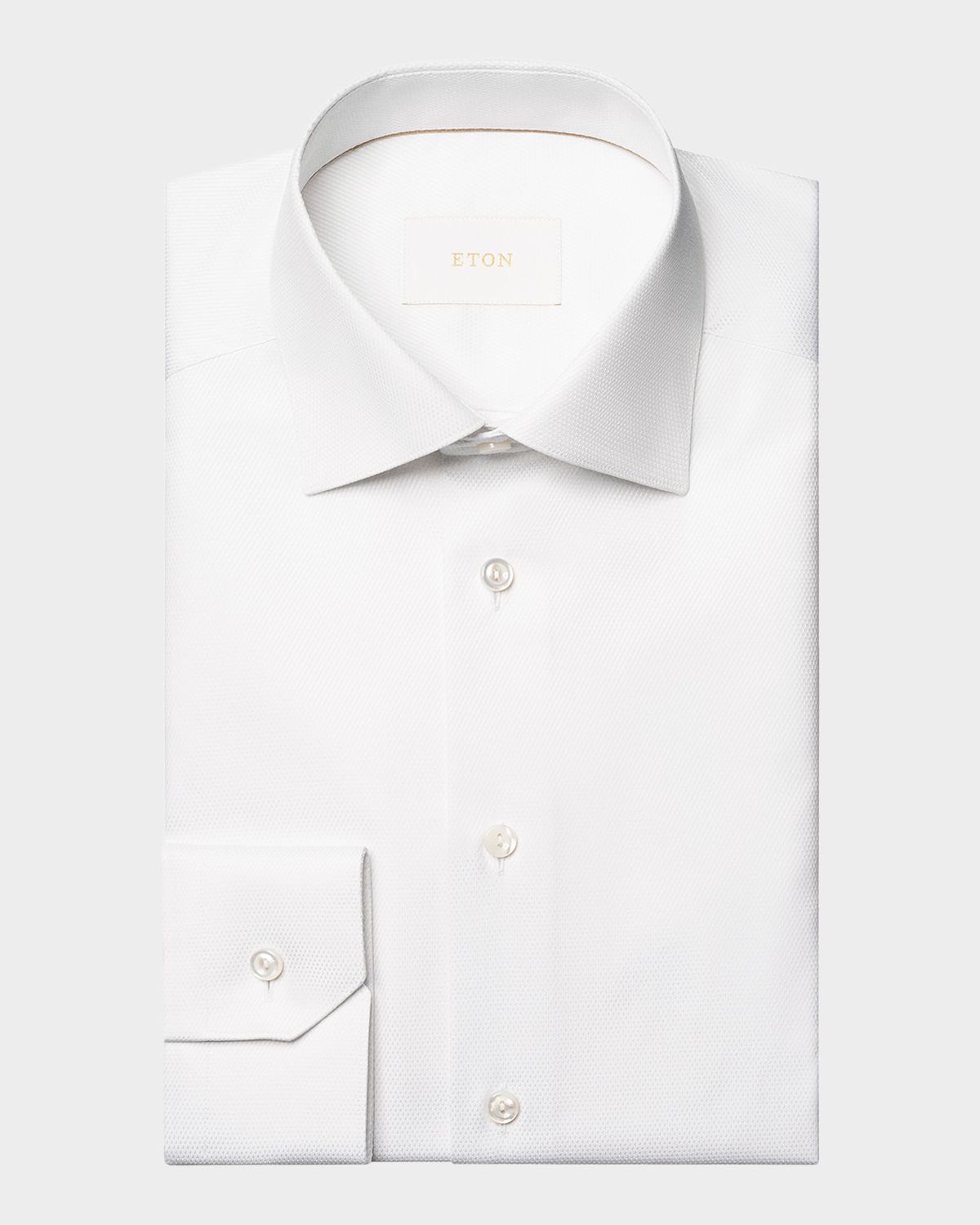 Eton Men 's Slim Fit Textured Elevated Pique Dress Shirt