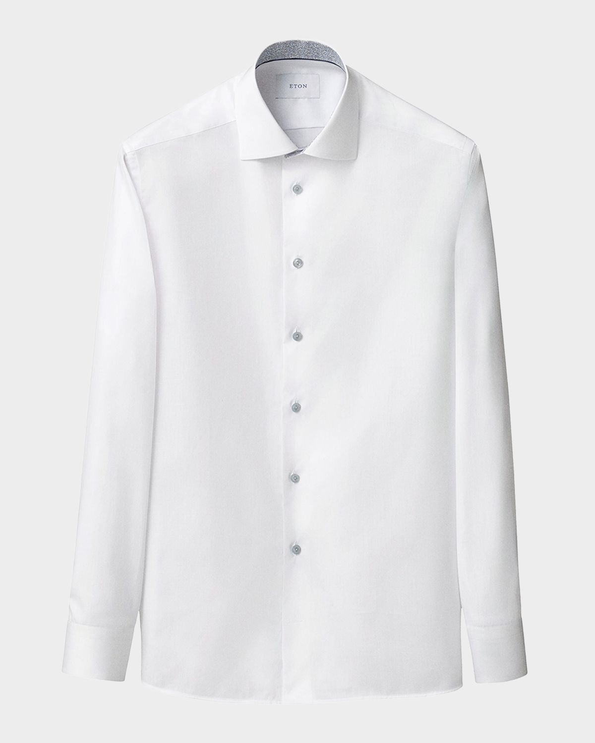 Eton Men 's Contemporary Fit Floral-Lined Signature Twill Dress Shirt