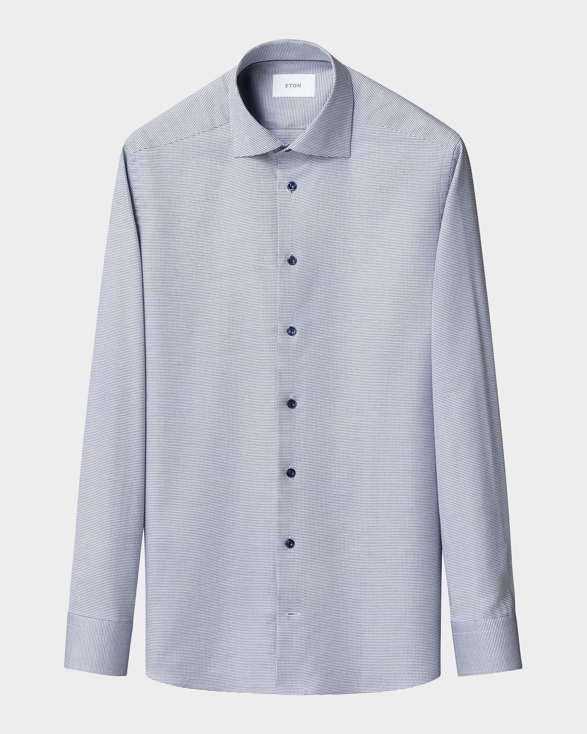 Eton Men 's Slim Fit Micro-Pattern Twill Dress Shirt