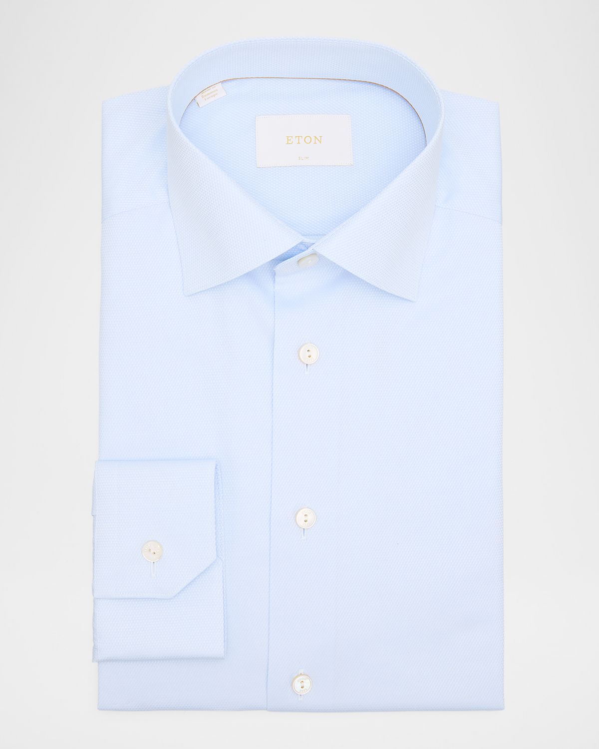 Eton Men 's Slim Fit Textured Elevated Pique Dress Shirt | Thumbnail 9 Eton Men 's Slim Fit Textured Elevated Pique Dress Shirt | Thumbnail 9