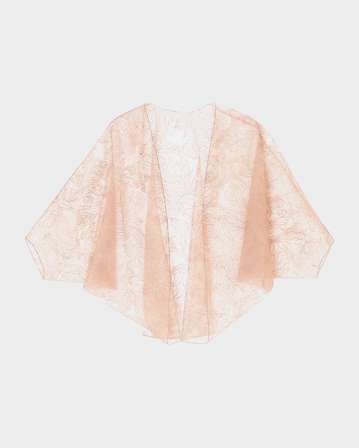Emporio Armani Leaf-Embroidered Tulle Cape
