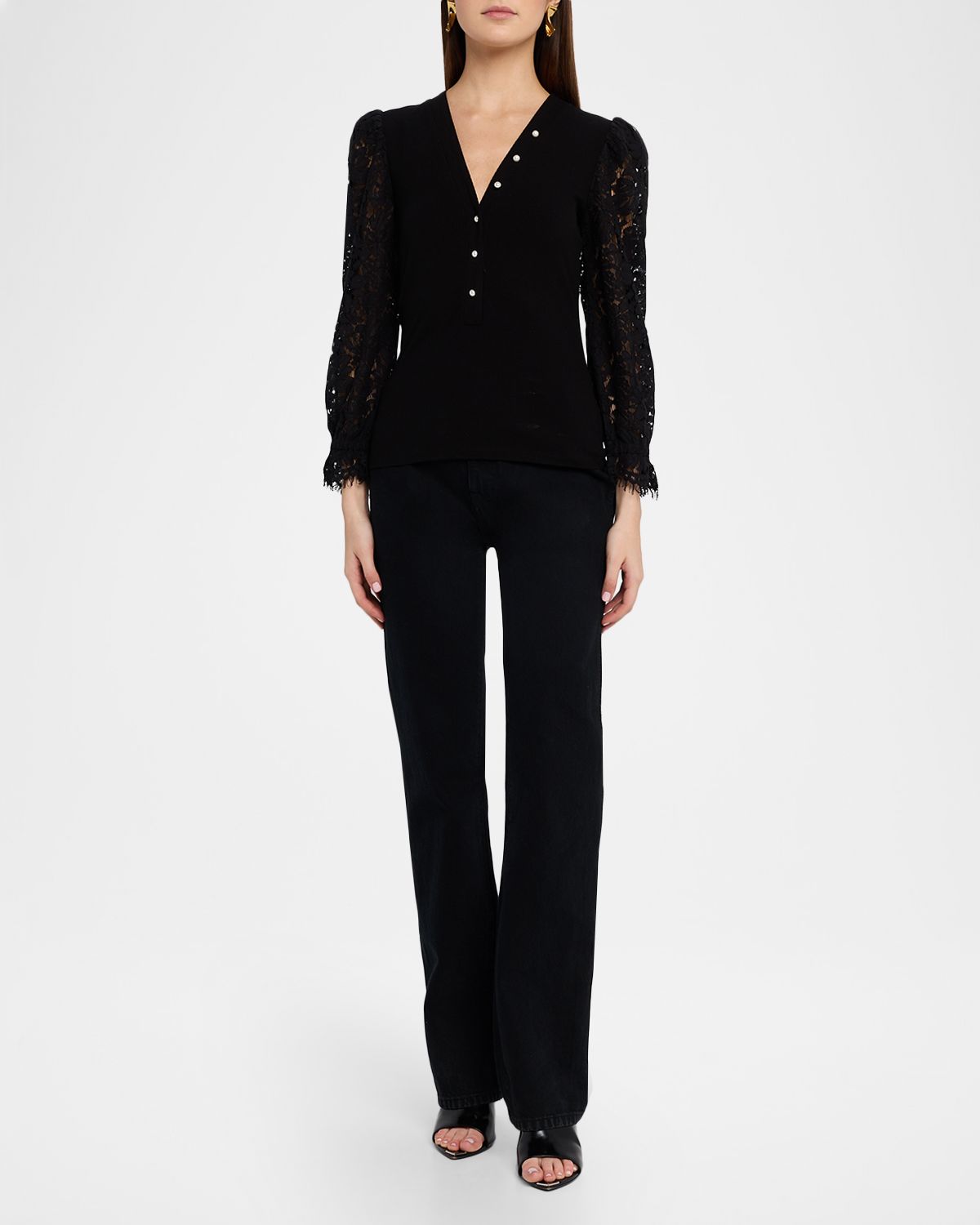 Generation Love McKenna Lace-Sleeve Combo Top