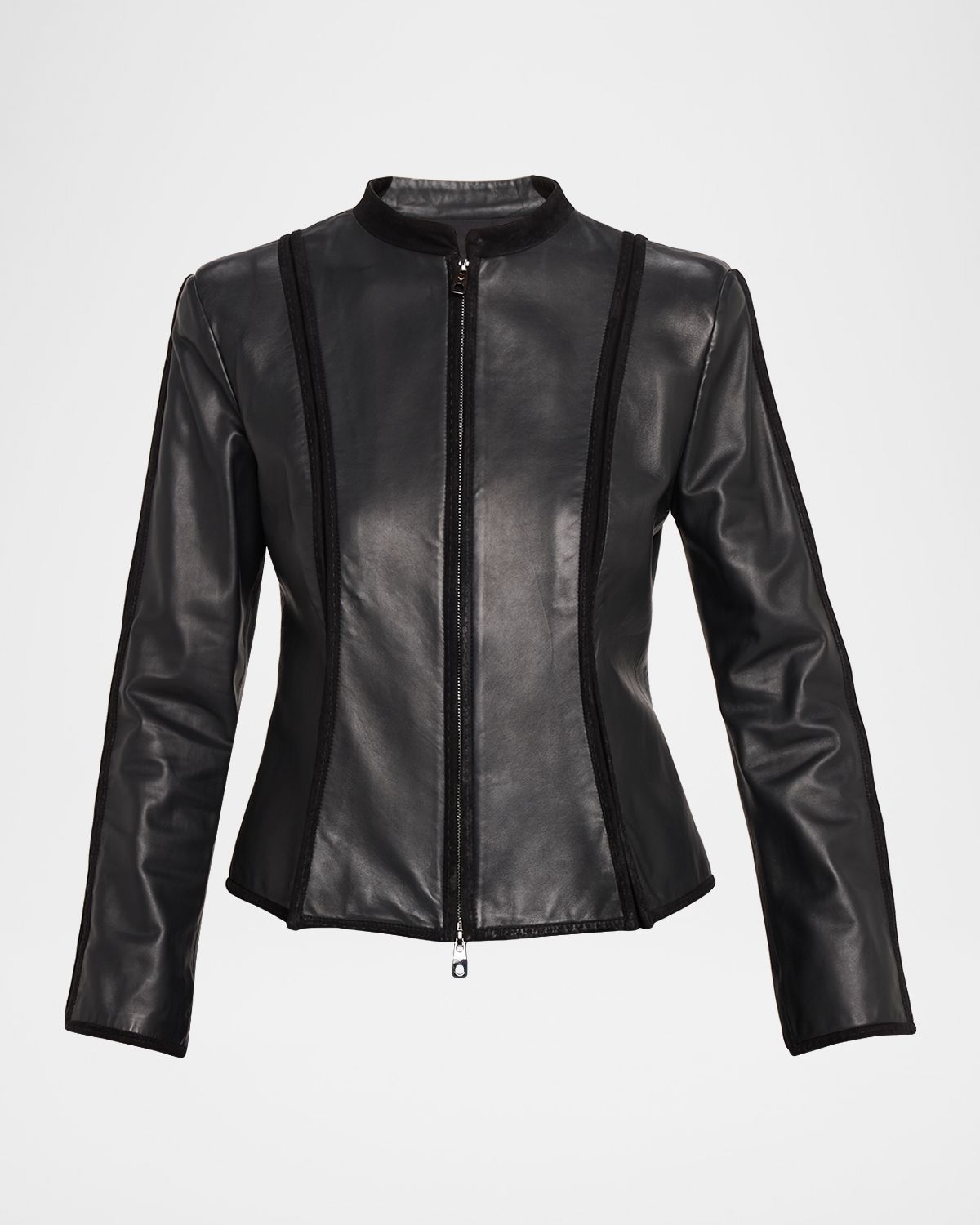 Emporio Armani Seamed Leather Jacket