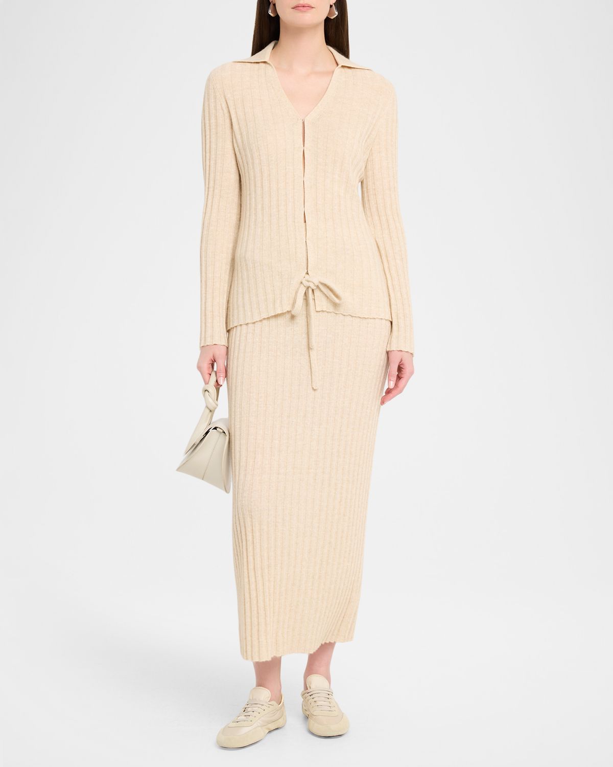 Guest in Residence Breezy Ribbed Cashmere-Linen Cardigan