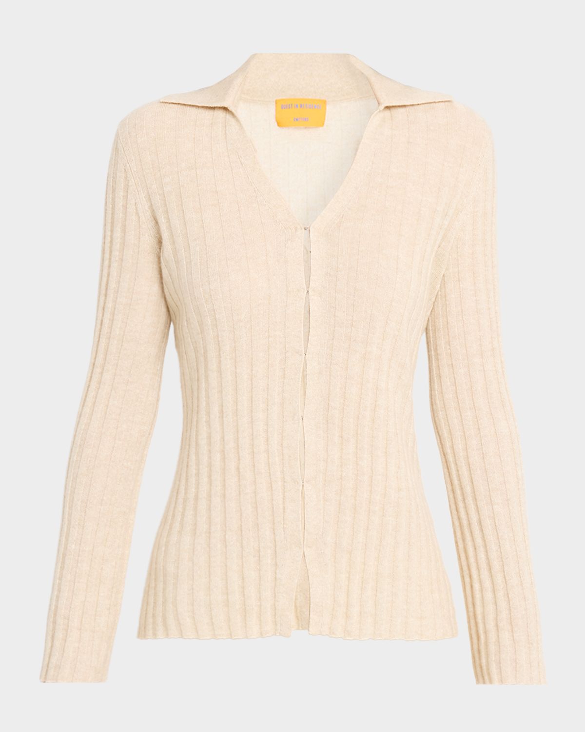 Guest in Residence Breezy Ribbed Cashmere-Linen Cardigan