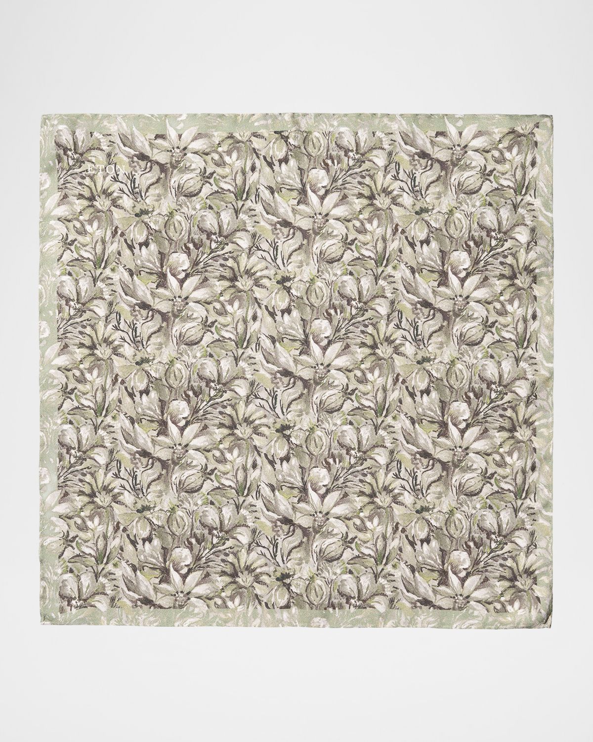 Eton Men 's Floral Artwork Silk Pocket Square