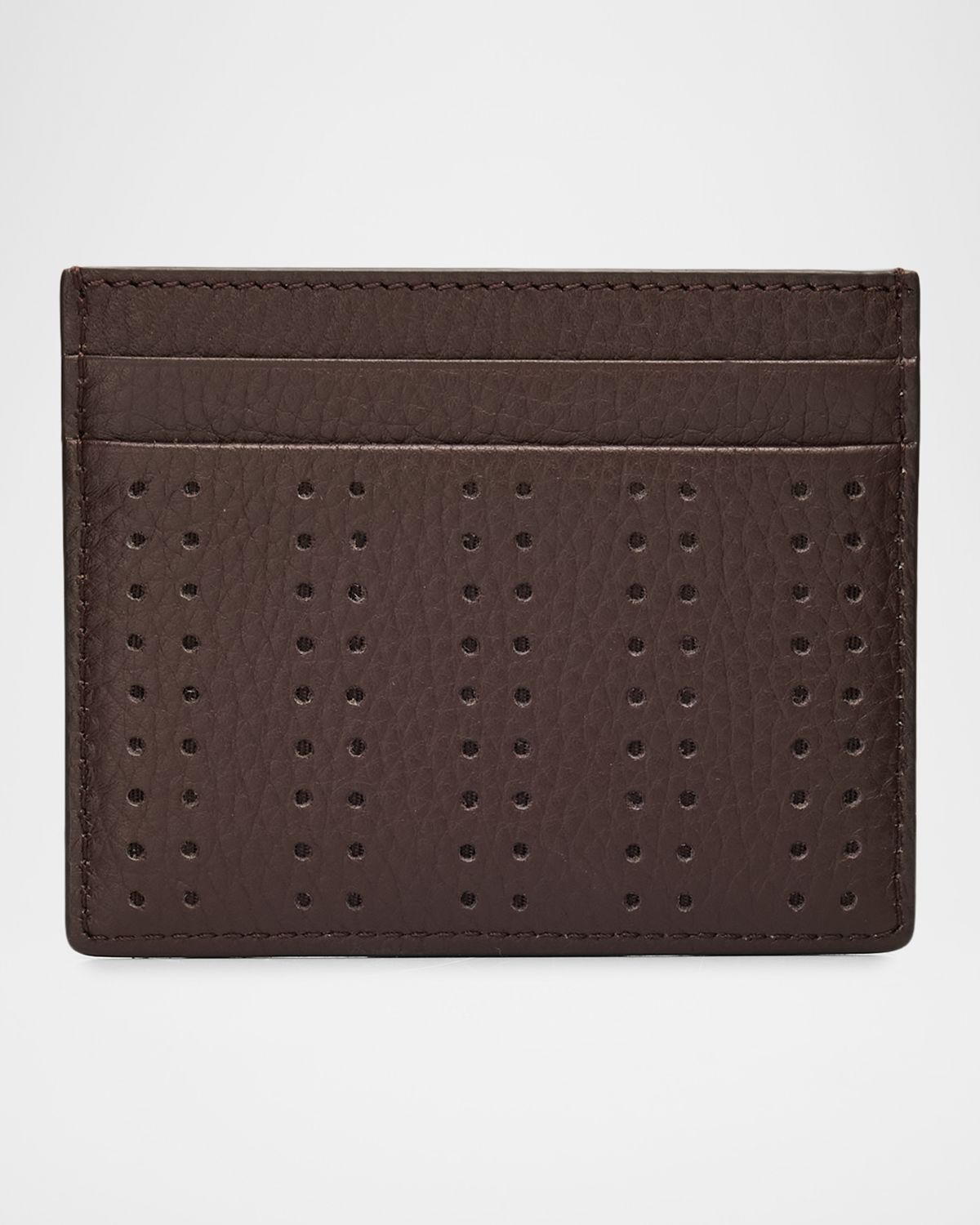 Valentino Garavani Men 's Perforated Leather VLogo Card Holder | Thumbnail 3 Valentino Garavani Men 's Perforated Leather VLogo Card Holder | Thumbnail 3