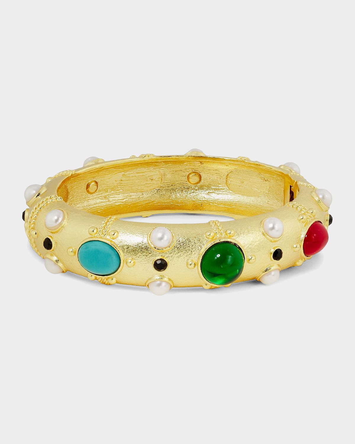 Kenneth Jay Lane 18K-Gold-Plated & Imitation Gemstone Bangle