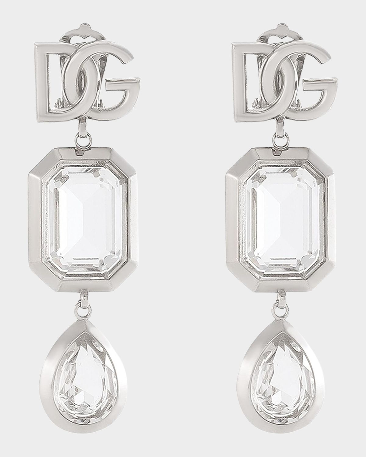 Dolce & Gabbana Holiday Crystal Double-Drop Earrings