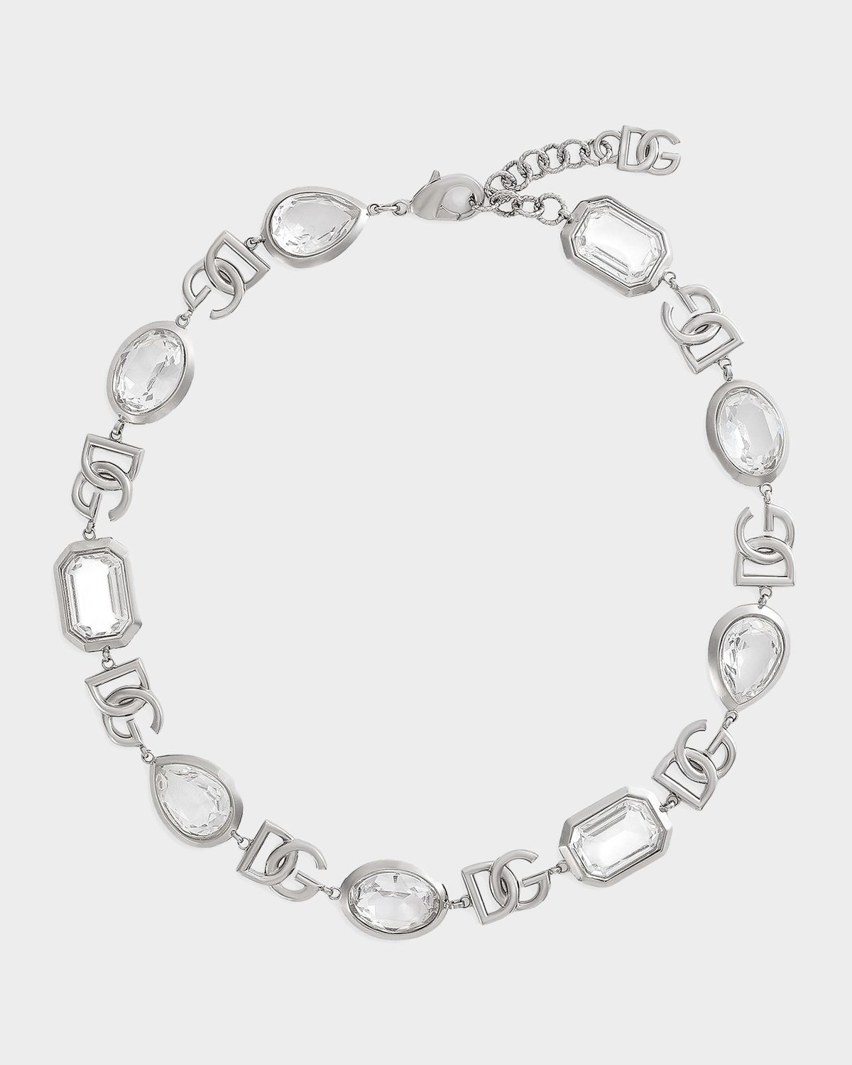 Dolce & Gabbana Silvertone & Crystal Logo Necklace