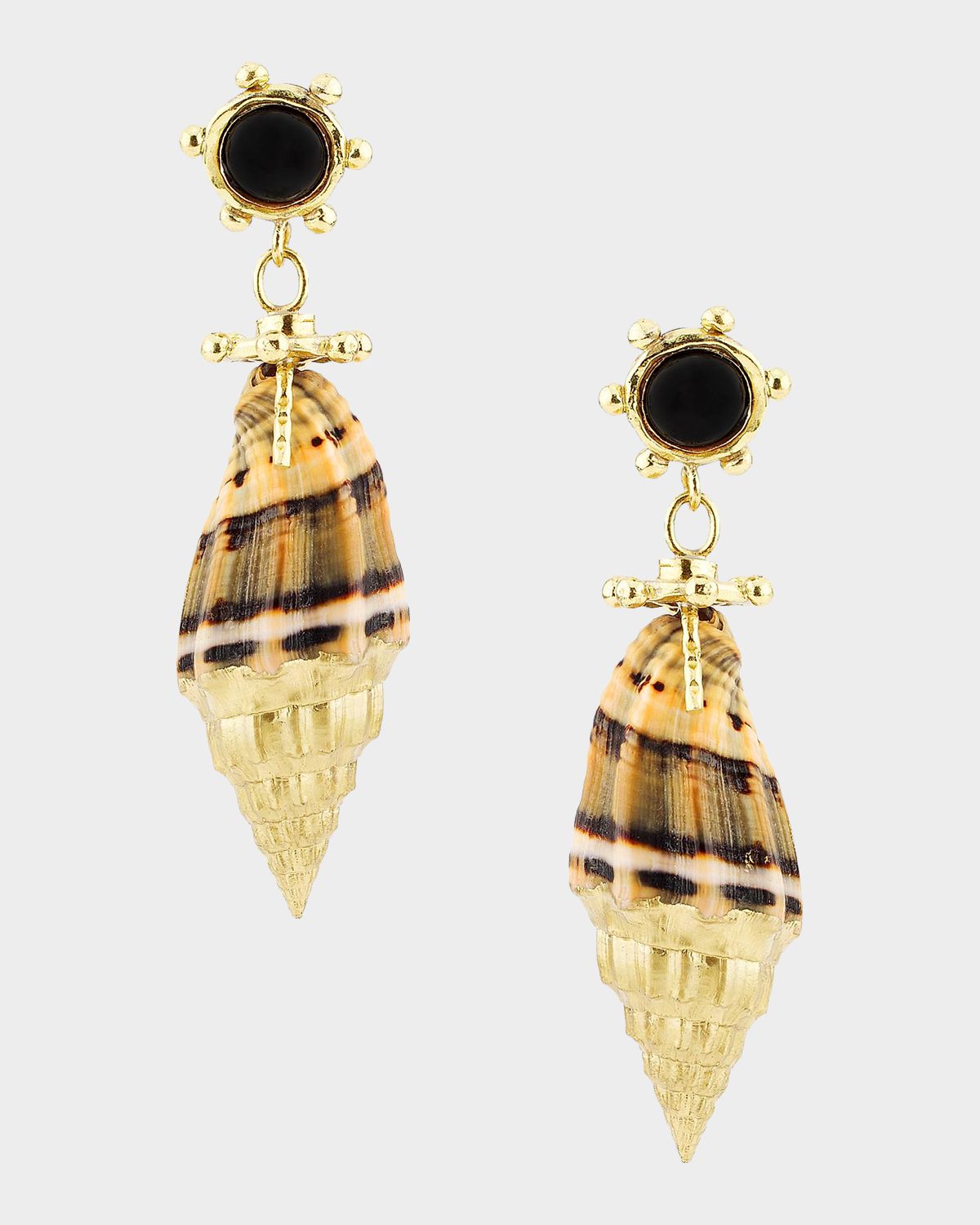 Ulla Johnson Leiro Black Onyx and Shell Earrings